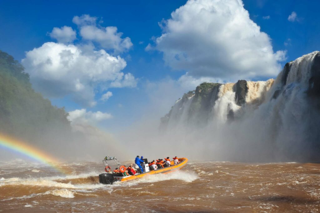Iguazu river and boat